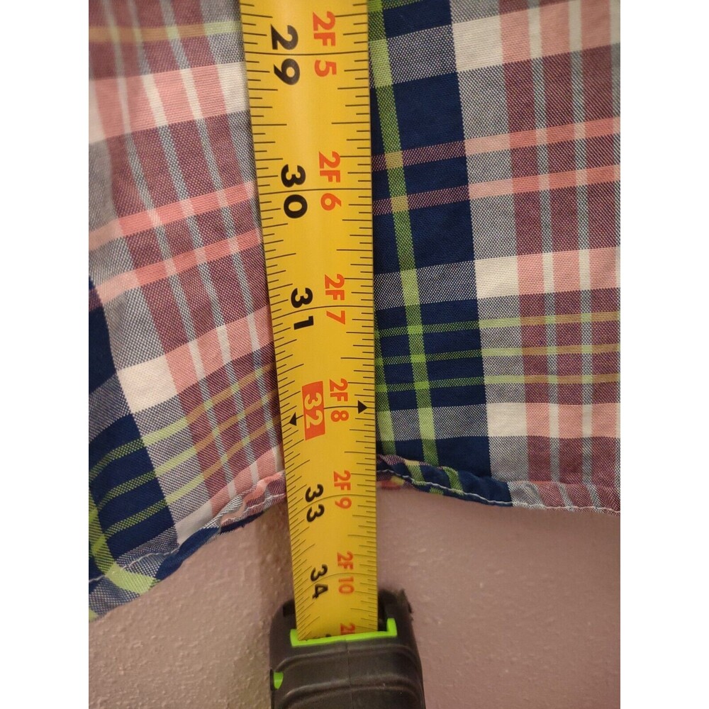 Peter Millar Shirt Mens XL Short Sleeve Button Adult Casual Golf Plaid Pocket - Picture 8 of 8